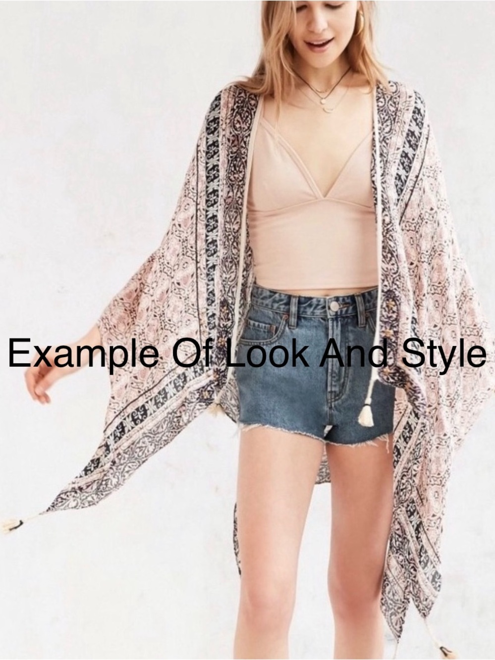 Ecote Beautiful Care Free Kimono With An Ornate Medallion Pattern And Tassels